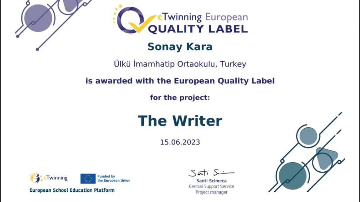 eTwinning Projemiz Avrupa Kalite Etiketi Ödülü Aldı